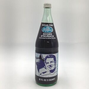 Dallas Cowboys Roger Staubach Sugar Free Dr. Pepper Commemorative Bottle - CLEAN